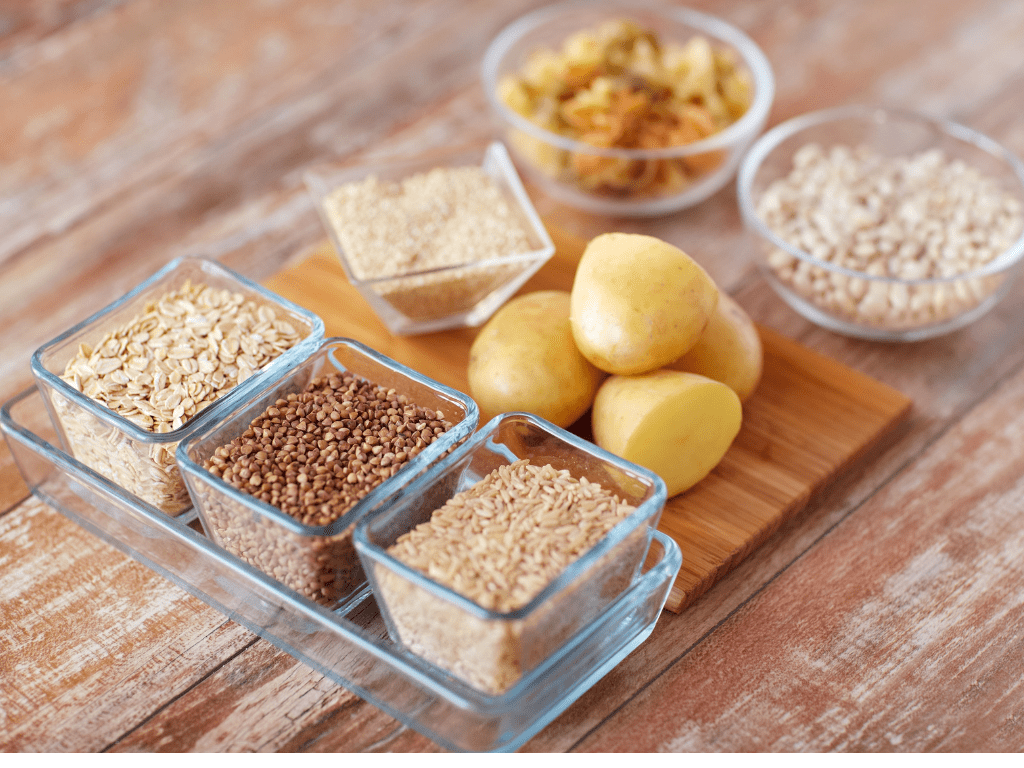 carbohydrate rich foods including starchy vegetables and wholegrains