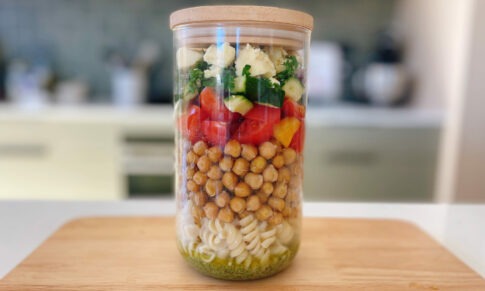Pesto Pasta Salad Jar